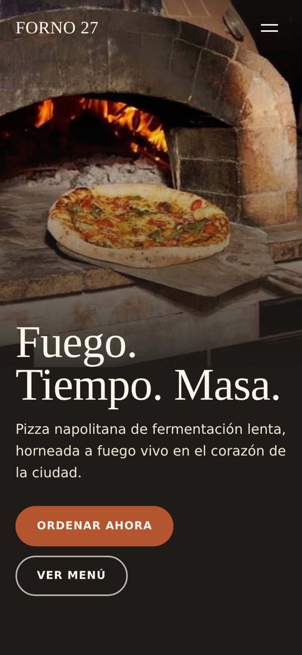 El mismo proyecto FORNO 27 en un teléfono móvil